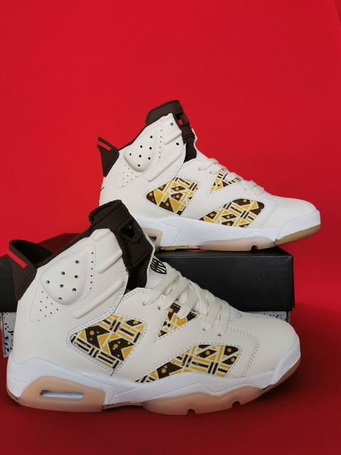 Air Jordan 6 Women's Basketball Shoes White Yellow-06